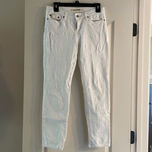 Big Star white embroidered ankle jeans